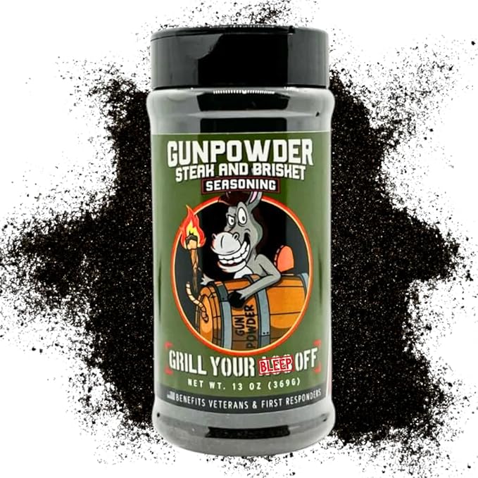 GYAO Gunpowder Seasoning – 13oz BBQ Seasoning with Activated Charcoal for Brisket, Ribs & Chicken – MSG & Gluten-Free – USA Made & Veteran-Owned