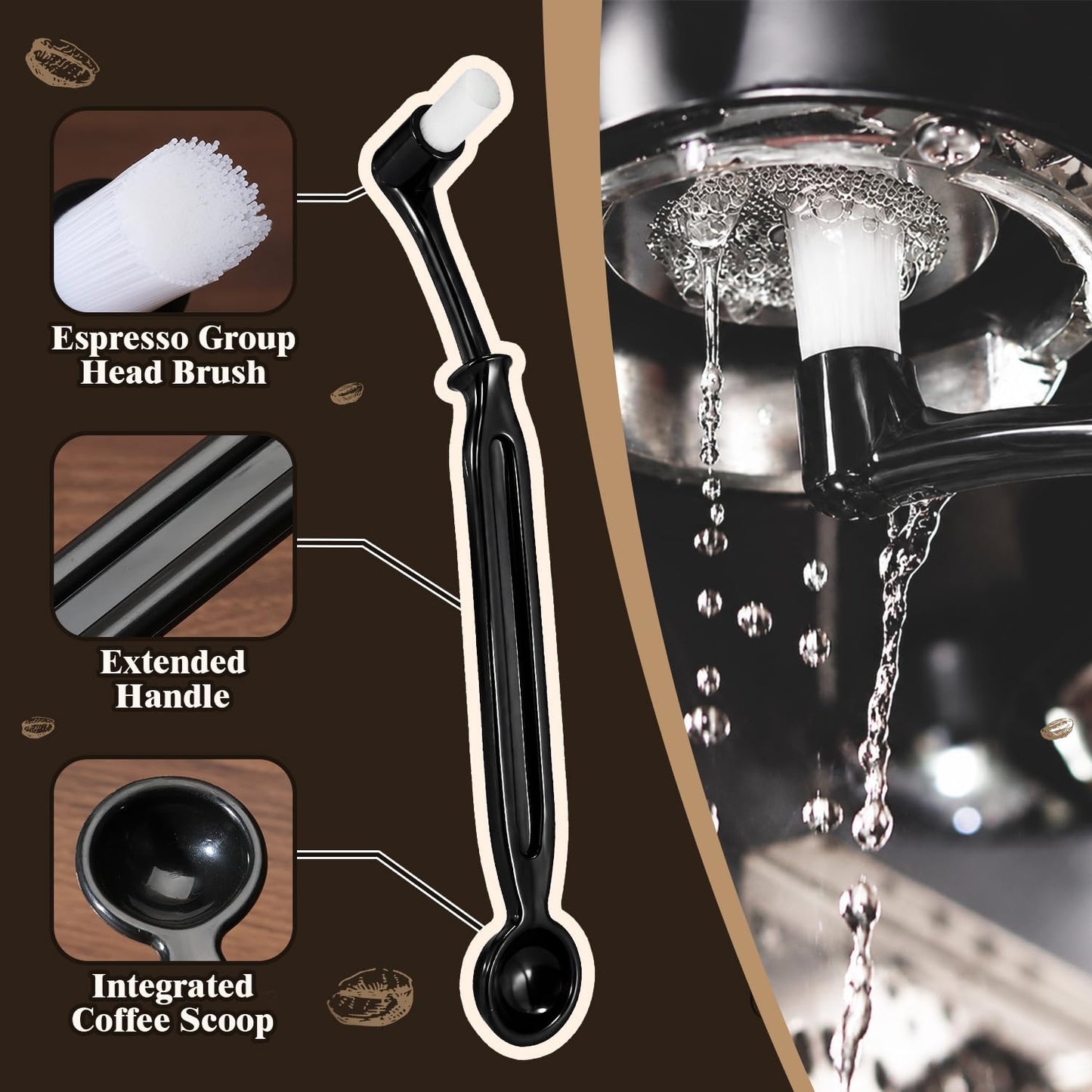 Belongtous 3Pcs Coffee Grinder Cleaning Brush Set, Essential Advanced Cleaning Kit with Large Soft