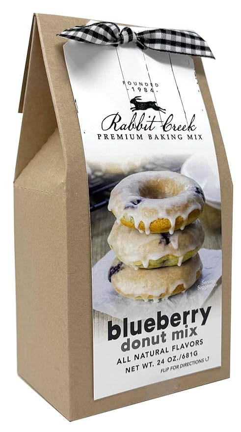 Rabbit Creek Blueberry Donuts Mix ??With Glaze Included ??Baked Donuts, Not Fried ??Donut Baking Mix