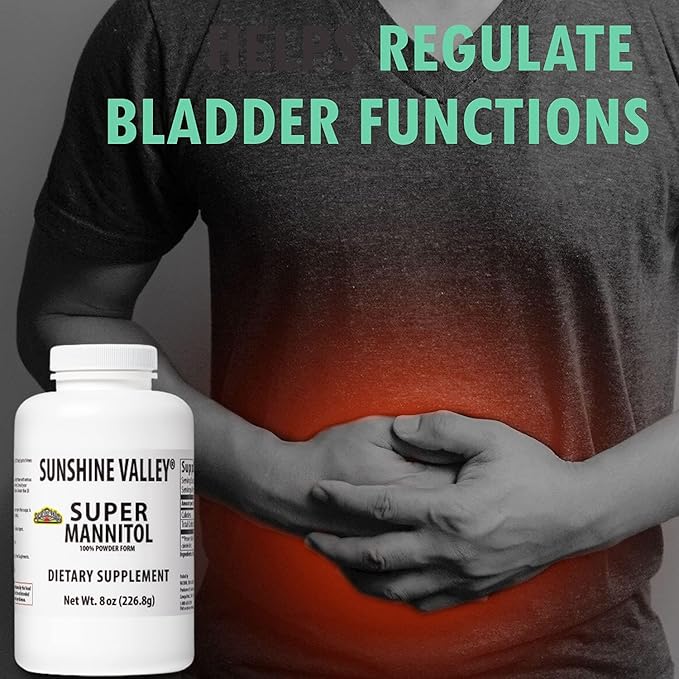 Sunshine Valley® Super Mannitol Powder, Natural & Healthy Artificial Sweetener, Ultra-Pure Sugar Substitute, Low Glycemic Dietary Supplement (8 Fl oz)