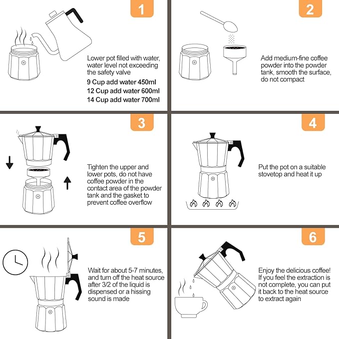 Aluminum 12 Cup 600ml Moka Pot Express Coffee Maker Stovetop Espresso Percolator Coffeemaker Italian Classic Style Brewing Greca Cafe Mocha Machine for Cafeteras Lover Camping Travel and Home Use 20oz