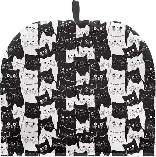 Tea Pot Cozy for Teapots Insulated Cat Print Teapot Cozy Quilt Durable Tea Kettle Protector Universal Tea Pot Tea Kettle Dust Cover with Hanging Ring for Housewife, Friend, Mom