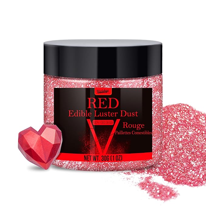 Edible Glitter - 30g / 1oz Luster Dust Edible Glimmer Powder for Sparkling Drinks, Foods, Wine, Cake - Food Grade Shimmer Dust Powder for Baking, Beverage, Cookies Decoration