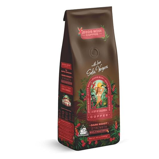 Dios Mio Coffee by Sofia Vergara, Dark Roast, Whole Bean Premium Colombian Coffee, 42 Ounce Bag