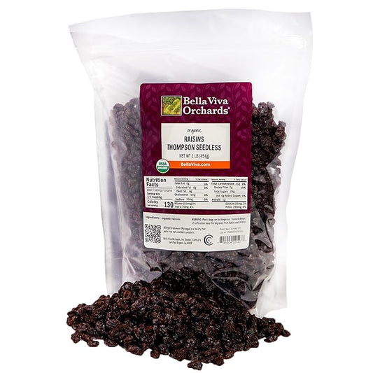 Organic Raisins by Bella Viva Orchards, 1 Lb. Bag