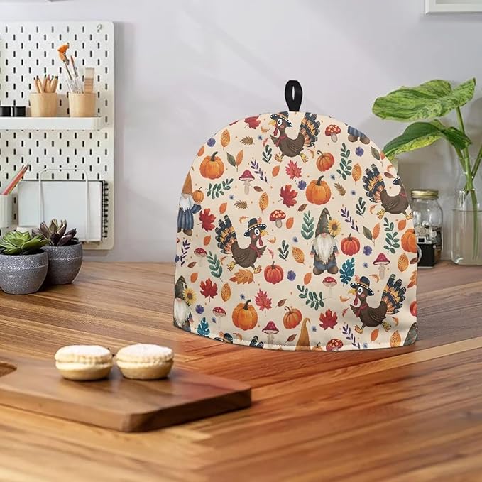 Hudotybom Fall Pumpkin Tea Cozy for Teapot Insulated Large Teapot Cover to Keep Warm Tea Kettle Cover Thanksgiving Fall Kitchen Home Decorations