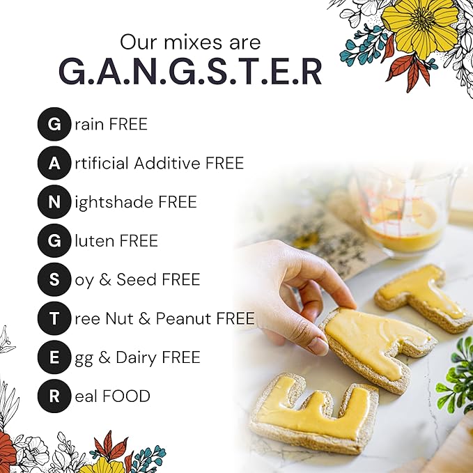 eat G.A.N.G.S.T.E.R. Sugar Cookie Mix, 3 Pack, Allergy-Friendly Baking Mix, Grain-Free, No Dairy, Nuts, Gluten, Dairy, For Paleo & AIP Diet, Bake Cookies, Cut-Outs, Fruit Crumbles, Pie Crust & S'mores