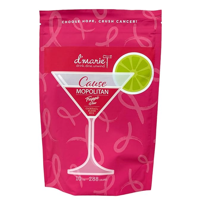 Frozen Cocktail Drink Mix - Makes 12 Cosmopolitan Slushies - Drink Powder Pouches for Alcohol - All Natural Low Sugar Mixer, No Blender Needed