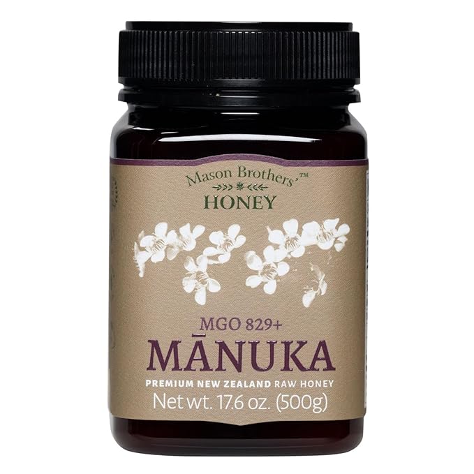 Mason Brothers’ Raw Manuka Honey MGO 829+ | 17.6oz New Zealand Honey, MGO Certified