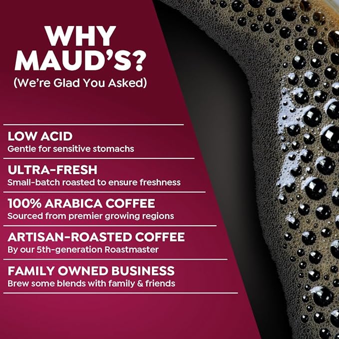 Maud's Raspberry Chocolate Flavored Instant Coffee, 52 ct, 100% Arabica Coffee, Medium Roast, Instant Hot or Iced Coffee - Just add water