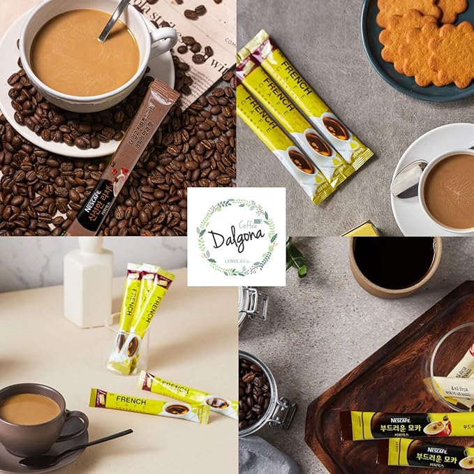 Korean Latte - Korean 3 in 1 Instant Coffee Variety Sample Packets with Gift Box Set, Maxim Supreme Gold Maxim instant Coffee 4 Mix Combination 18 Sticks