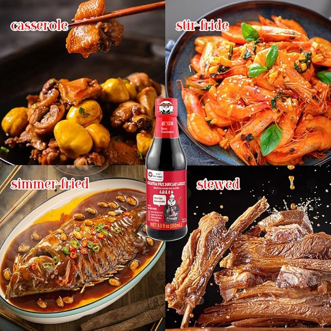 Sauce Grandmaster Gluten Free Hoisin Sauce & Dark Soy Sauce Combo ??Non-GMO, Vegan, No MSG ??Asian Stir Fry, Marinade, Dim Sum Dipping, Ancient Brewing Method, Exclusive Recipe, Delicious Any Way You Serve