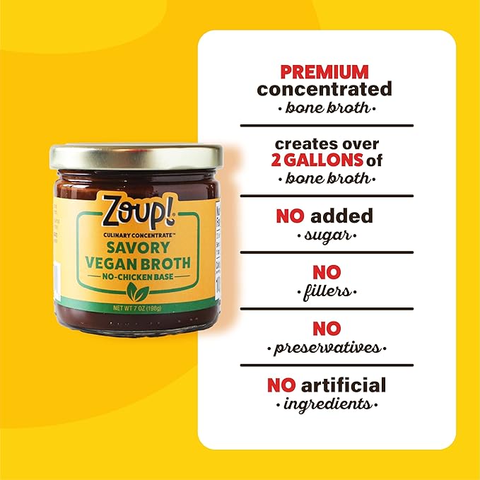 Zoup! Good, Really Good Savory No-Chicken Vegan Broth Culinary Concentrate, 2 Pack, 7 Oz Each