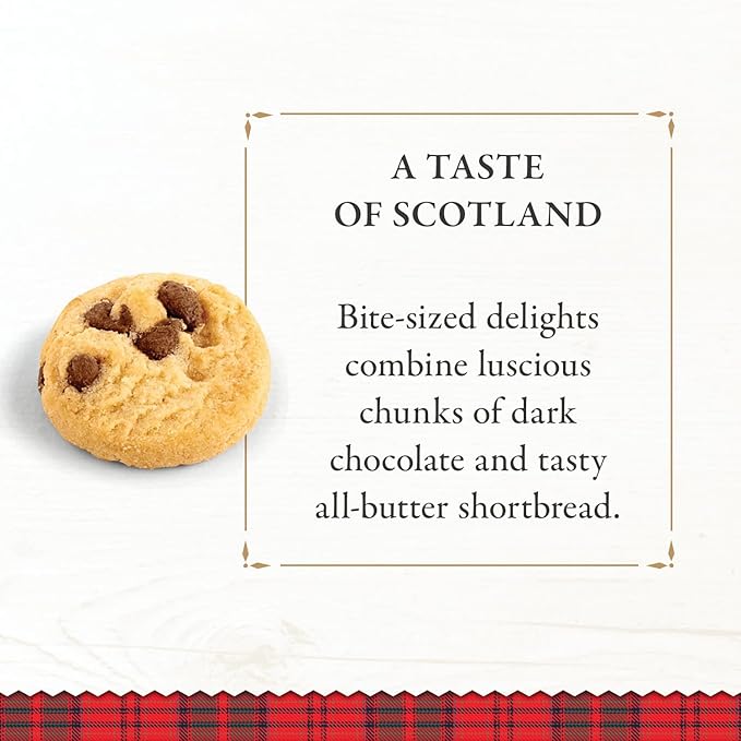 Walker's Shortbread Mini Chocolate Chip Cookies, Pure Butter Shortbread Cookies, 4.4 Oz (Pack of 6)