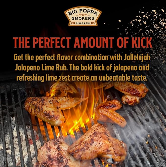 Big Poppa’s Jallelujah Lime Seasoning Salt – Bold Lime & Jalapeño Citrus Spice Blend for Tacos, Chicken, Shrimp & Cocktails – Flavor-Packed Seasoning for Grilling, Roasting & Backyard BBQ (12.9 Oz)