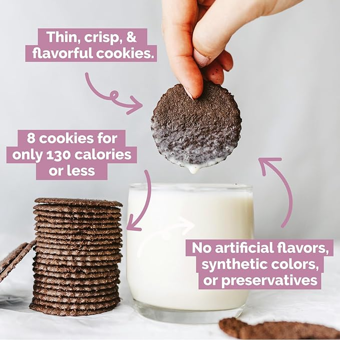 Dewey's Bakery Brownie Crisp Moravian Cookie Thins, Bakery Fresh with Real Simple Ingredients, Low Calorie Snack, No Artificial Flavors, Synthetic Colors or Preservatives, 9oz (Pack of 6)
