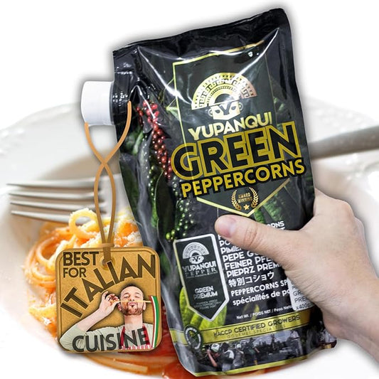 Green Peppercorns Whole -Genuine YUPANQUI Green Peppercorn Whole - Organic green pepper corns for grinder Organic Peppercorns for Grinder Refill 4oz - Gourmet pepper corns whole