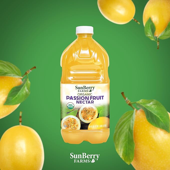 Sunberry Farms Organic Passion Fruit Nectar, Gluten Free, non-GMO, All Natural (64 Fl oz, Passion Fruit)