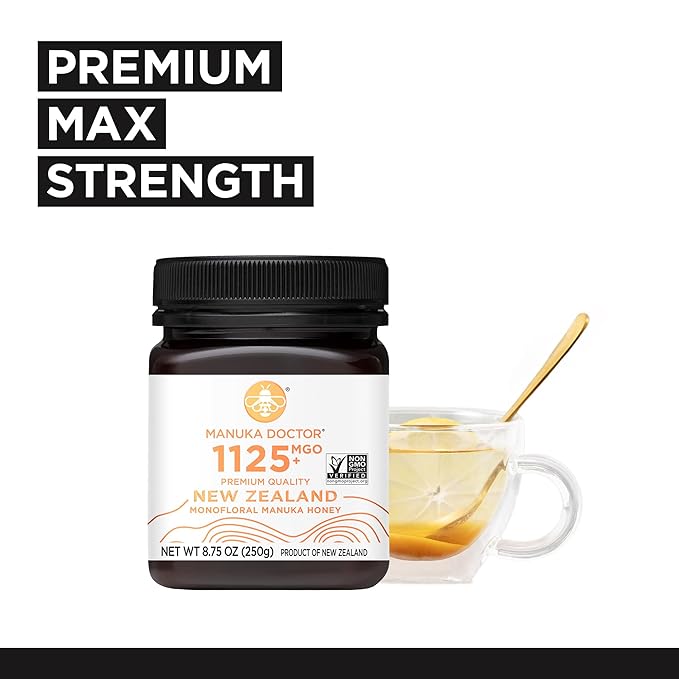 MANUKA DOCTOR - MGO 1125+ Manuka Honey Monofloral, 100% Pure New Zealand Honey. Certified. Guaranteed. RAW. Non-GMO (8.75 oz)
