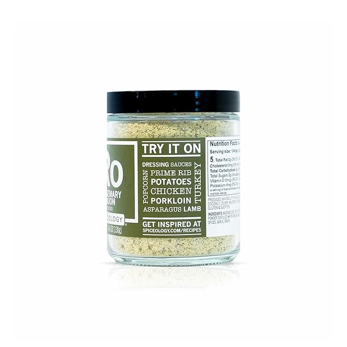 Spiceology - Rosemary Dijon Spice Blend - All-Purpose Rubs, Spices and Seasonings - Use on: Dressings, Sauces, Turkey, Lamb, Asparagus, Pork Loin, Popcorn, Chicken, Potatoes, or Prime Rib - 4.6 oz