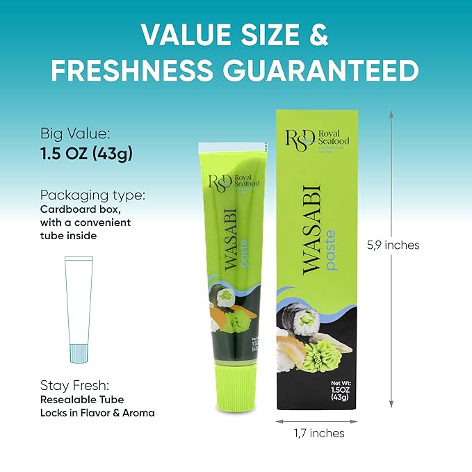 RSF ??Wasabi Paste Grade A 1.5 Oz (43gr) ??Premium Japanese Horseradish Root Paste ??Real Wasabi for Sushi, Sashimi & Sauces ??Authentic Japanese Seasoning & Sushi Ingredients