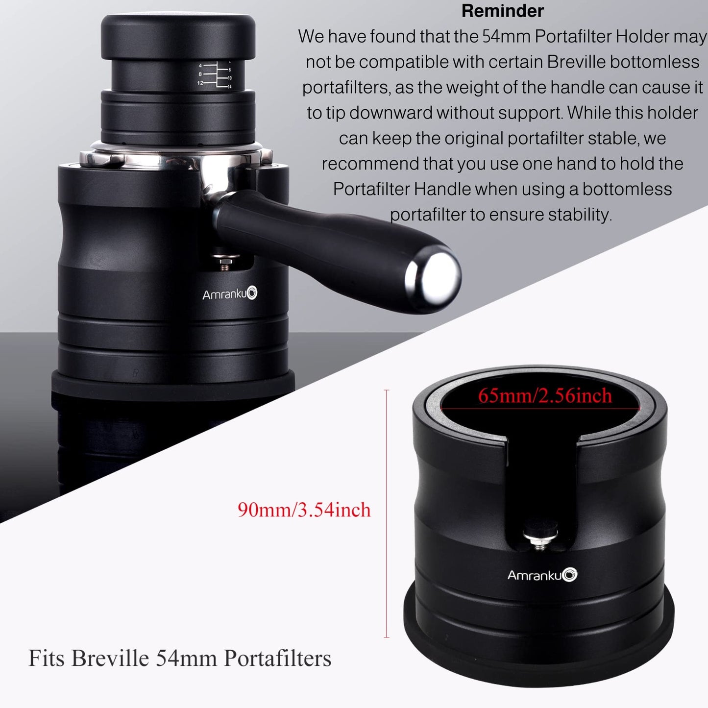 Amrankuo Coffee Portafilter Holder| Espresso Tamper Stand| Aluminum Alloy Espresso Holder| With