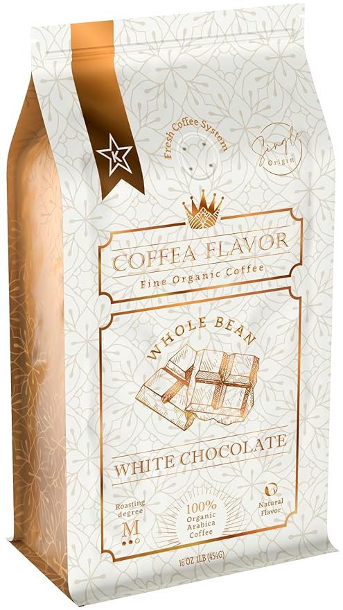 White Chocolate Flavored Whole Bean Coffee ??100% Arabica, Organic, No Artificial Sweeteners, Naturally Flavored, Medium Roast, Single Origin ??by Coffea Flavor