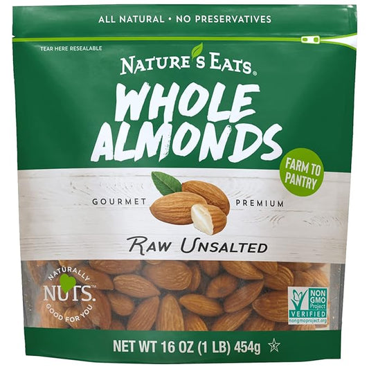 Nature's Eats Whole Natural Almonds, 16 Oz