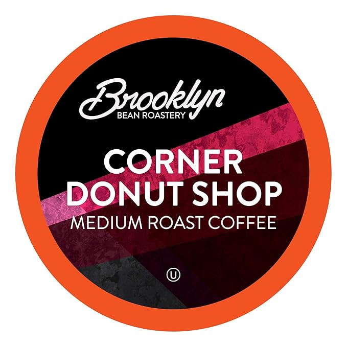 Brooklyn Beans Corner Donut Shop Gourmet Coffee Pods, Compatible with 2.0 Keurig Coffee Pods Brewer, 72 Count