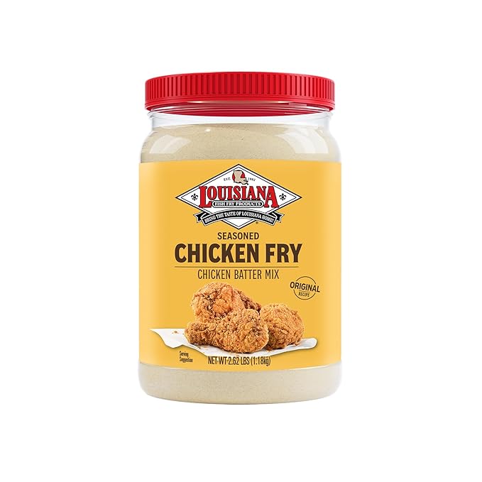 Louisiana Seasoned Chicken Fry Batter Half Gallon - 2.62 lbs - Crispy Southern Coating Mix for Fried Chicken - Delicious and Convenient Coating Filled with Cajun Flavor - Easy to Make Recipe - Just Add Water