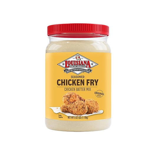 Louisiana Seasoned Chicken Fry Batter Half Gallon - 2.62 lbs - Crispy Southern Coating Mix for Fried Chicken - Delicious and Convenient Coating Filled with Cajun Flavor - Easy to Make Recipe - Just Add Water