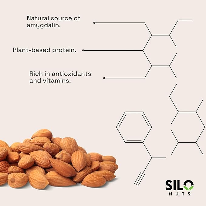 SILO Nuts Organic Bitter Apricot Kernels - USDA Certified Organic Bitter Apricot Seeds - Natural & Non-GMO, Premium Quality Kernals, No Sulfur or Additives - 16 oz
