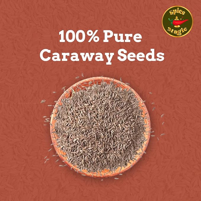 Spice Magic Caraway Seeds I 7oz (200 g) I 100% Natural Caraway Seeds I Perfect for Baking Rye Bread, Cooking & Seasoning I Fresh & Aromatic I Non-GMO I Vegan