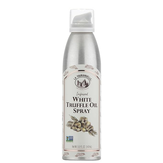 La Tourangelle, White Truffle Cooking Spray, Complex Gourmet Earthy Flavor for Spraying on Pasta, Popcorn, Vegetables, Potatoes, and More, 5 Fl Oz