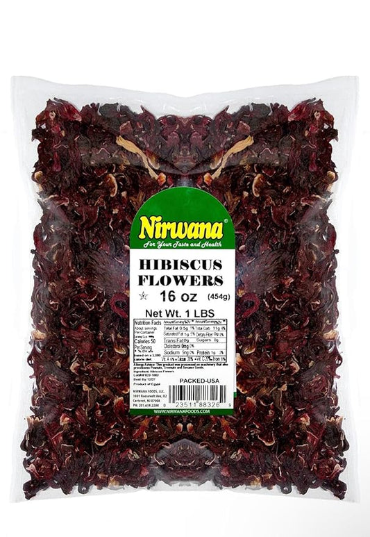 Premium Dried Hibiscus Flowers ??Whole Flower Petals for Herbal Infusions, Loose Leaf Blends, and Culinary Use ??Great with Dandelion Root, Raspberry Leaf, and More (16oz)