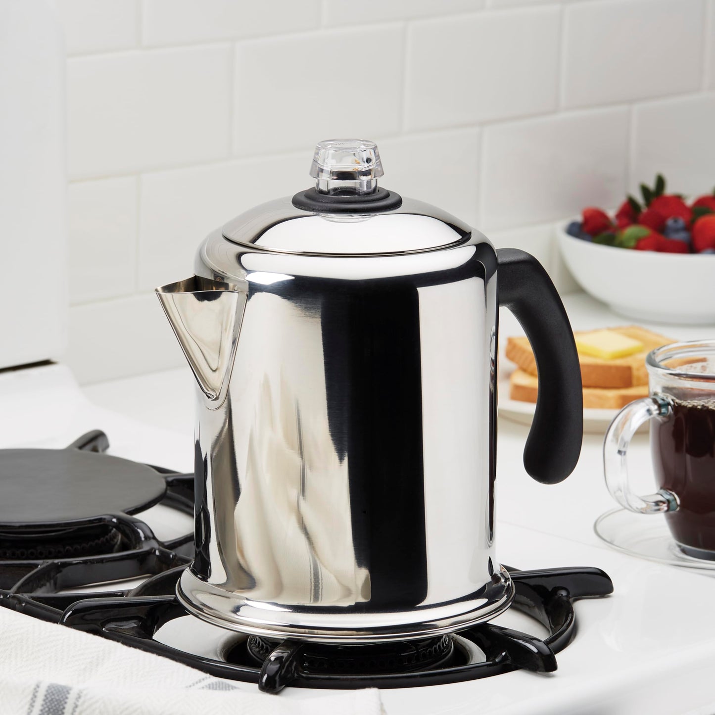 Farberware Classic Stainless Steel Yosemite 12-Cup Coffee Percolator, Percolator Coffee Pot