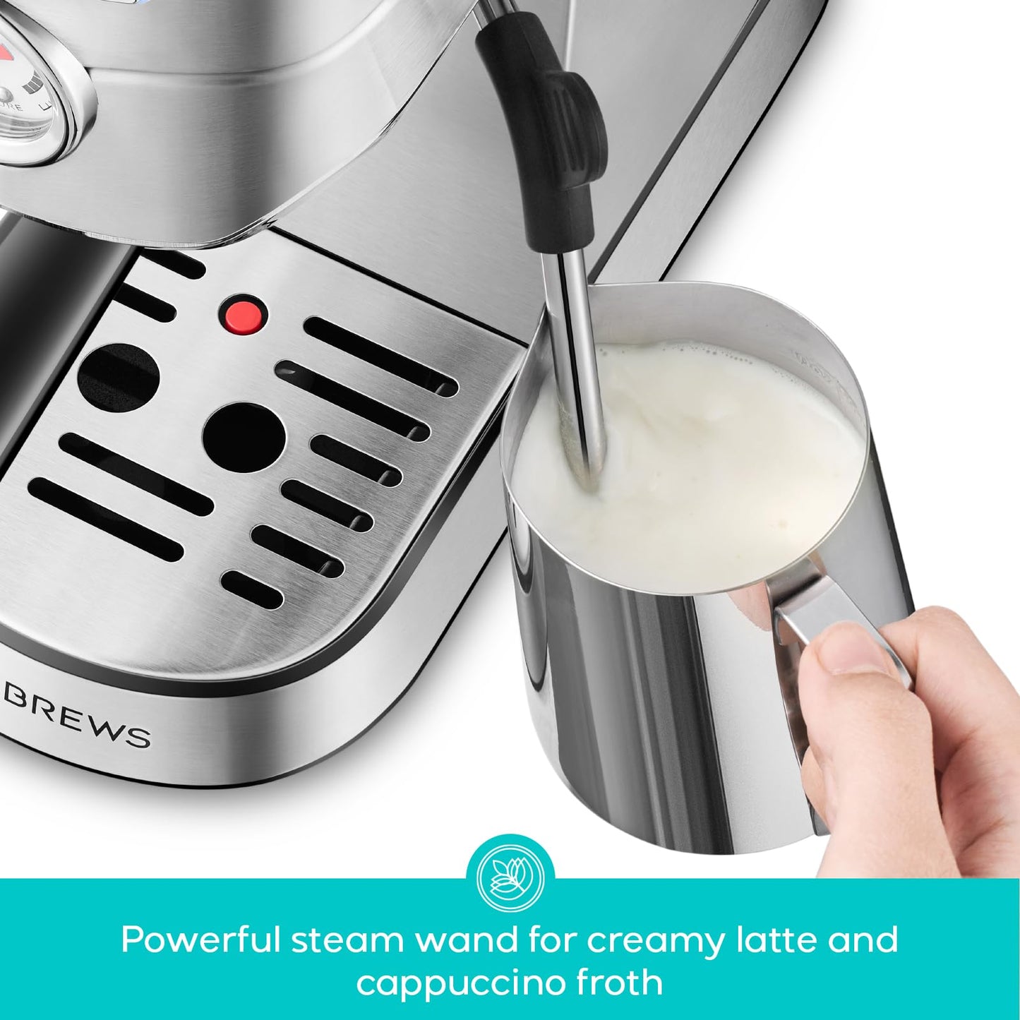 CASABREWS CM5418 Compact Espresso Machine with Milk Frothing Steam Wand