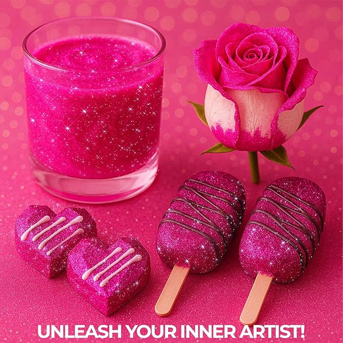 Bulk (20g) Pink Edible Glitter for Drinks | Premium Pink Edible Glitter for Cakes Drink Brew - Edible Glitter Cake Decorations for Strawberries Cocktail