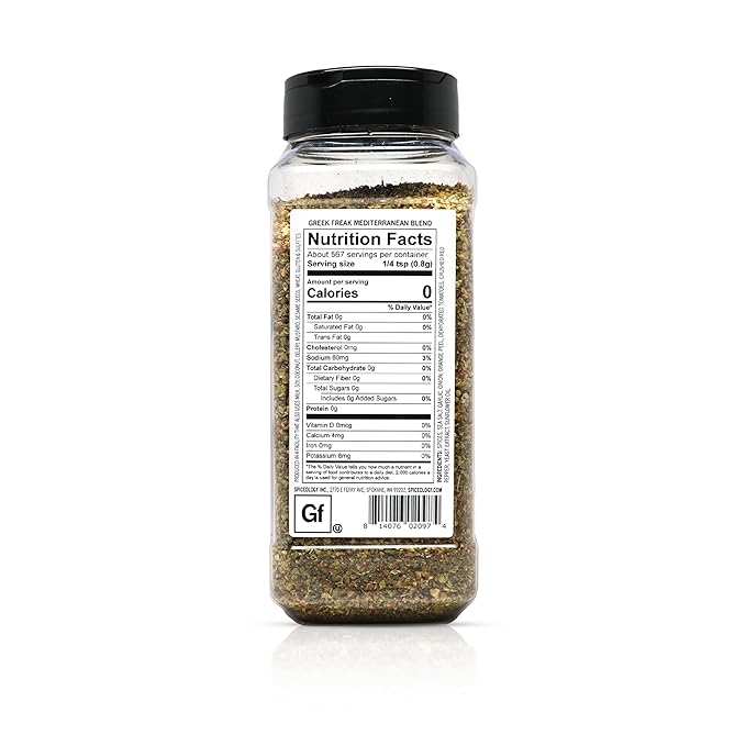 Spiceology ??Greek Freak Mediterranean Seasoning ??Greek Herbs & Spices for Chicken, Potatoes, Salad, Gyros, Pasta & Pizza ??Fresh-Ground, Chef-Crafted Mediterranean Blend ??16 oz