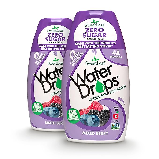 SweetLeaf Water Drops, Mixed Berry ??Sugar-Free Water Enhancer Drops, Stevia & Monk Fruit Sweetener Water Flavoring, 1.62 Oz (Pack of 2)