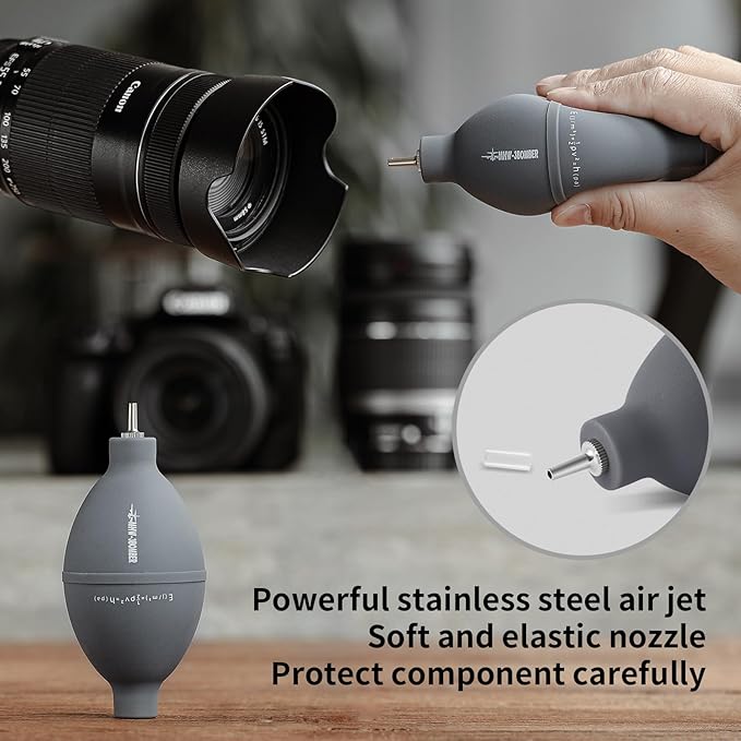 MHW-3BOMBER Coffee Grinder Air Blower and Espresso Cleaning Brush Set, Slim Kitchen Brush, PVC Air Duster and Aluminum Alloy Brush Kit for Grinder, Lens, Keyboard, Coffee Powder Cleaning Tool CS7089