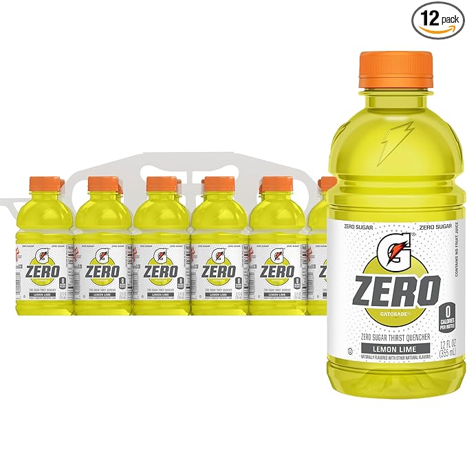 Gatorade G Zero Sports Drink, Lemon Lime, 12 Fl Oz (Pack of 12)