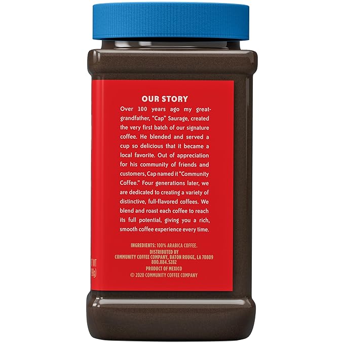 Community Coffee Breakfast Blend Instant Coffee, Medium Roast, 7 oz Jar (Pack of 1)