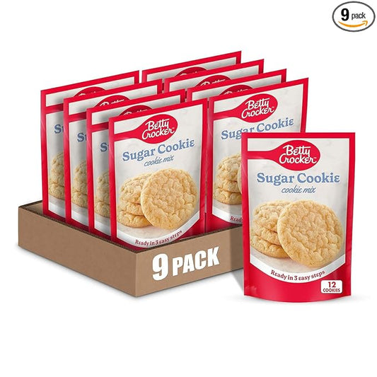 Betty Crocker Sugar Cookie Mix, Makes twelve (12) 2-inch Cookies, 6.25 oz. (Pack of 9)