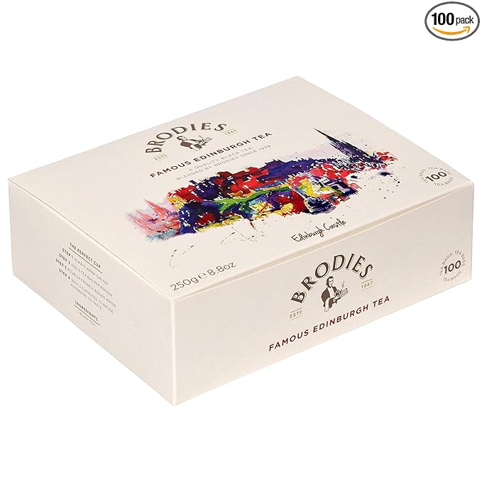 Brodies Tea, Famous Edinburgh Tea, Black Tea Imported from Scotland, Box of 100 Bags (Pack of 1)