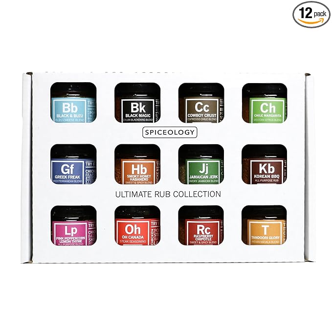 Spiceology – Ultimate Rub Collection – 12 Gourmet Spices & Seasonings Set for Grilling, BBQ & Cooking – Perfect Spice Gift Set for Cooks, Grill Masters & Foodies – BBQ Gifts & Spice Rub Gift Set