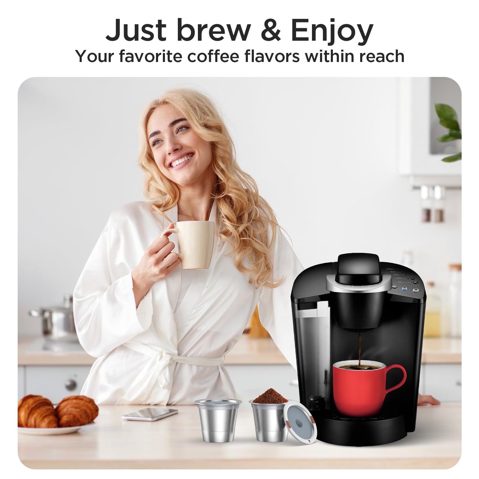 Reusable k Cups for keurig 2.0 1.0,Universal stainless steel Refillable k Cups Filter Use for