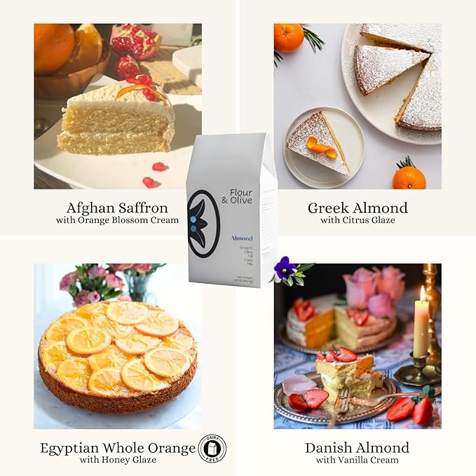 Flour & Olive ??Award Winning Gourmet Almond Olive Oil Cake Baking Mix