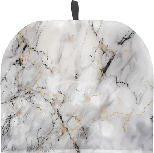 Hudotybom Grey Marble Print Tea Cozy for Teapot Insulated Large Teapot Cover to Keep Warm Tea Kettle Cover Machine Washable Coffee Pot Cloth Covers Kitchen Home Decorations