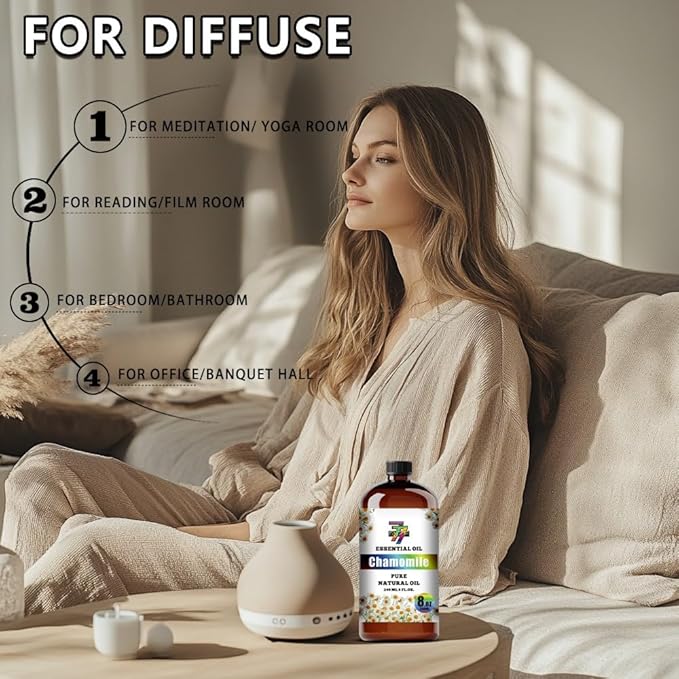 Chamomile Essential Oil (8 oz / 240 ml) ??Chamomile Oils for diffusers, humidifiers, Home Baths, Cleaning Products, Yoga, DIY Soaps and DIY Scented Candles